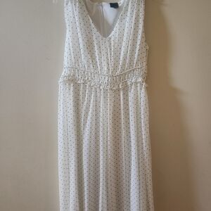 Gabby Skye White Dress with Black Polka Dots